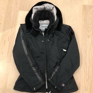 Spyder Ski Coat Black with Leather Accents